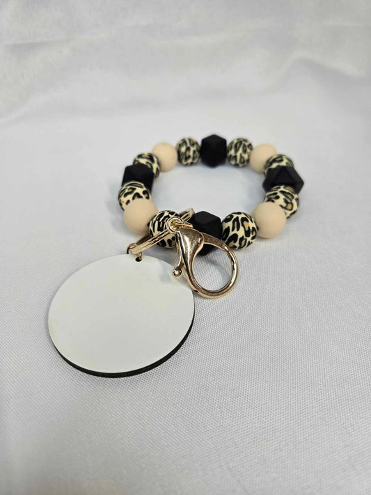 Cheetah Black Tan Keychain Bracelet with MDF Sub Disk