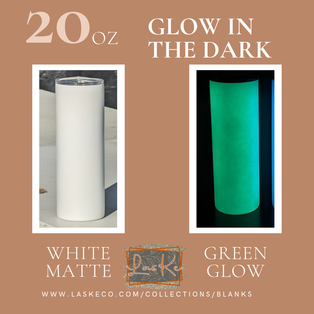 20oz Glow in the Dark: White Matte to Green (Blank)
