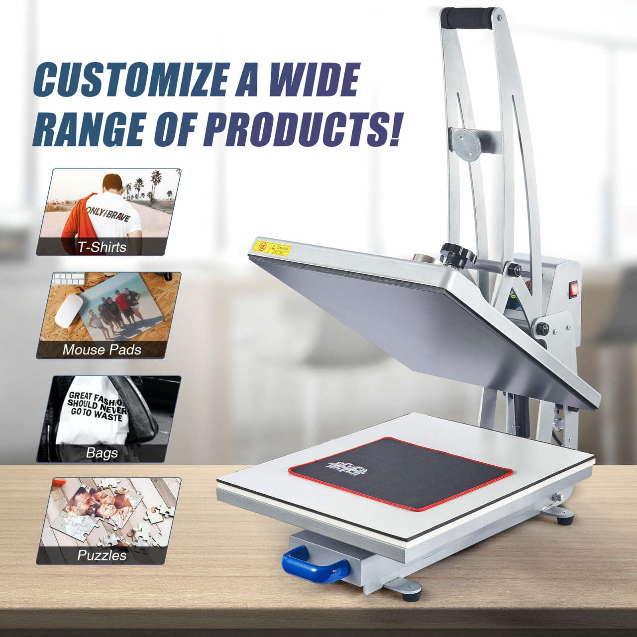 16"x20" Heat Press - Auto Open - Clamshell W Pullout Tray
