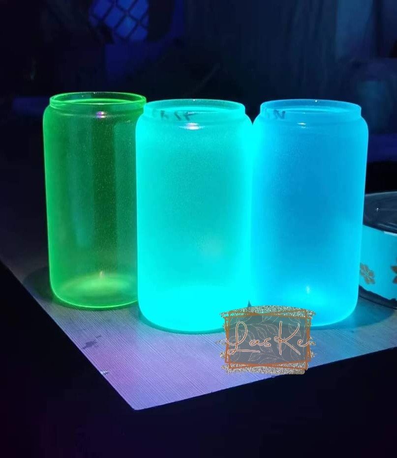 16oz Glow in the Dark Glass Jars