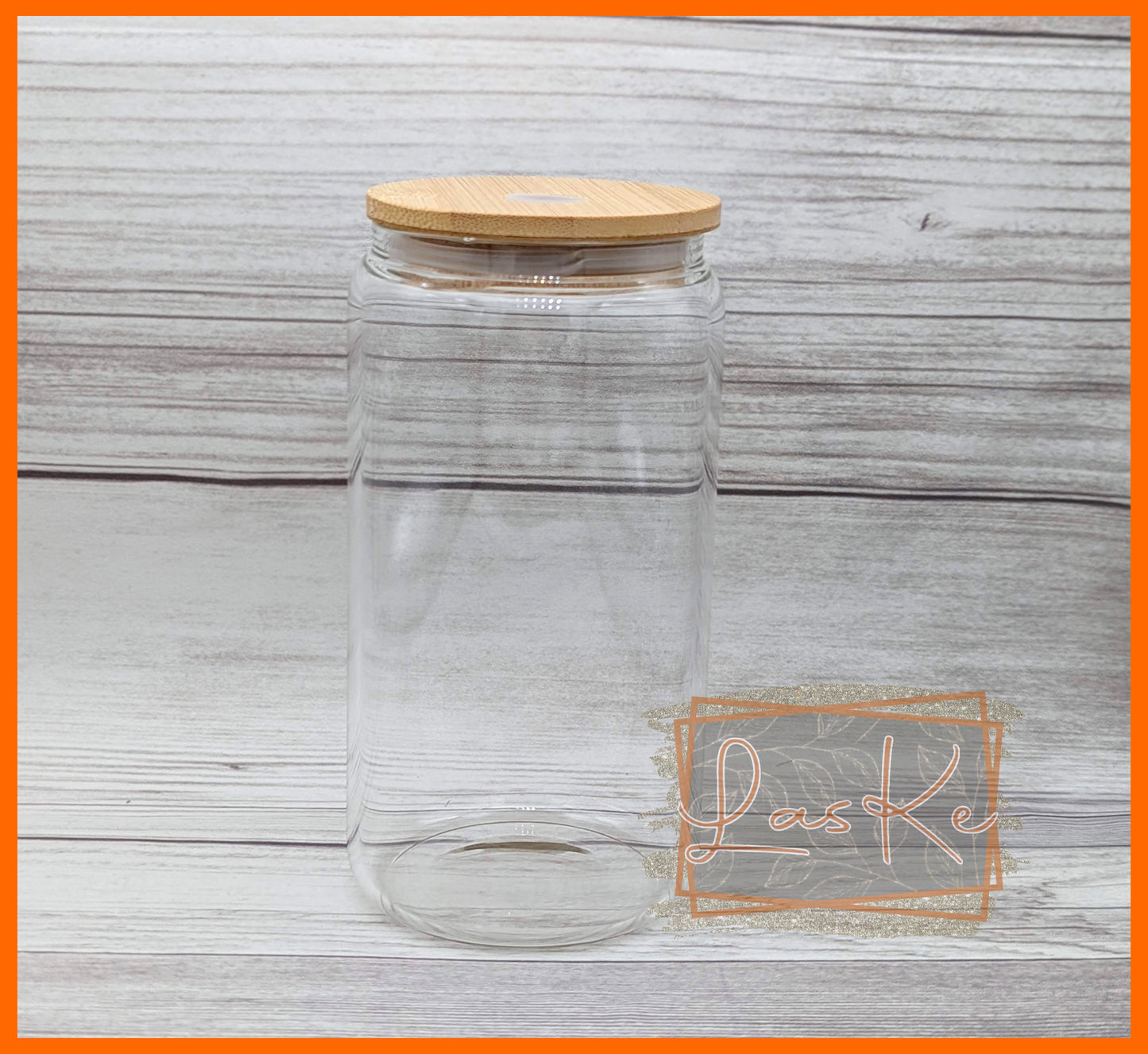 16oz. Clear Glass Can w/ Bamboo Lid